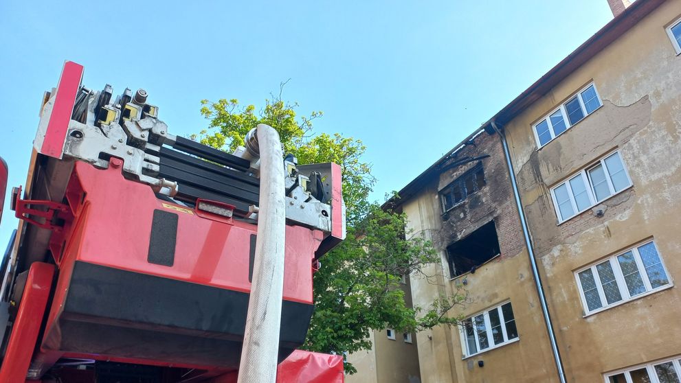 Požár bytu v Hodoníně