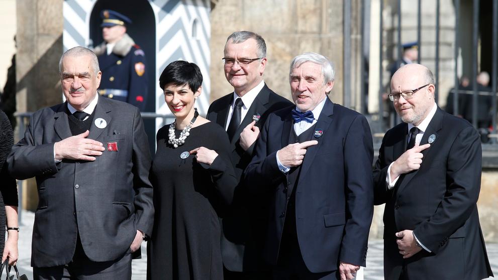 Karel Schwarzenberg, Markéta Pekarová Adamová, Miroslav Kalousek, Jiří Růžička a Vlastimil Válek, 8. 3. 2018