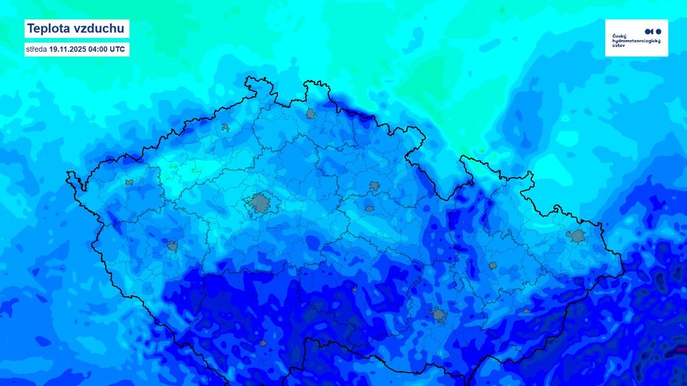 Teplota vzduchu – středa 19. 11.