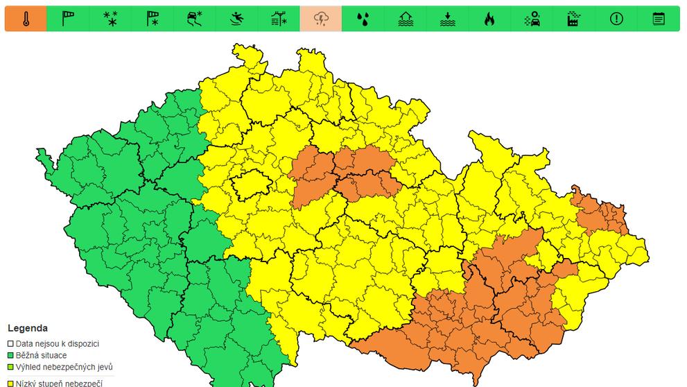 Výstraha před vysokými teplotami, středa (2)