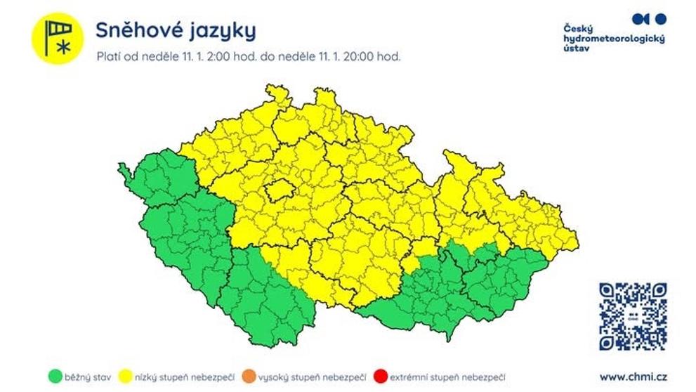 Výstraha před sněhovými jazyky