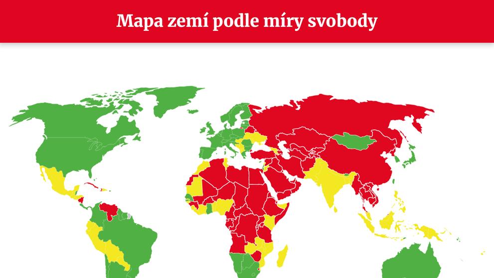 MAPA zemí podle míry svobody