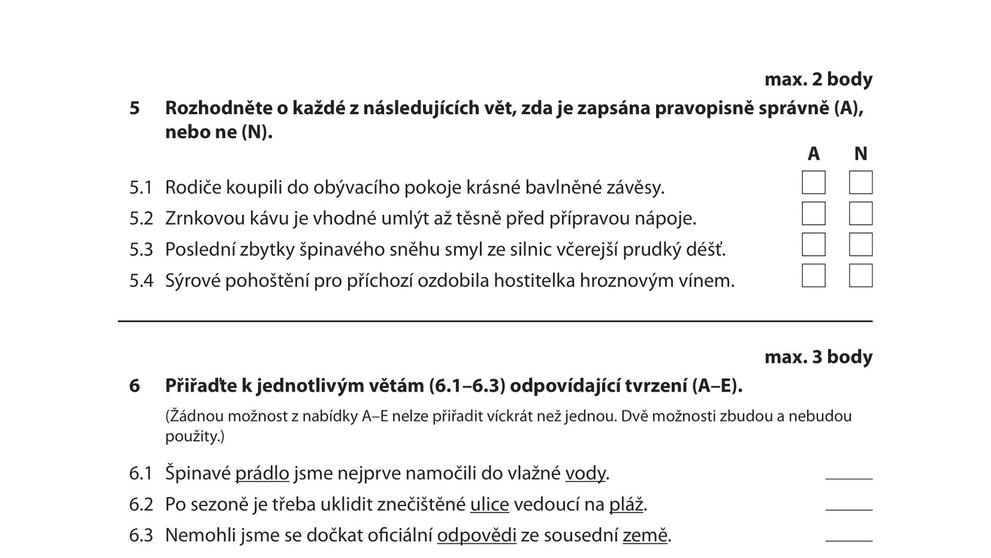 Přijímací zkoušky na osmiletá gymnázia z českého jazyka a literatury (3)