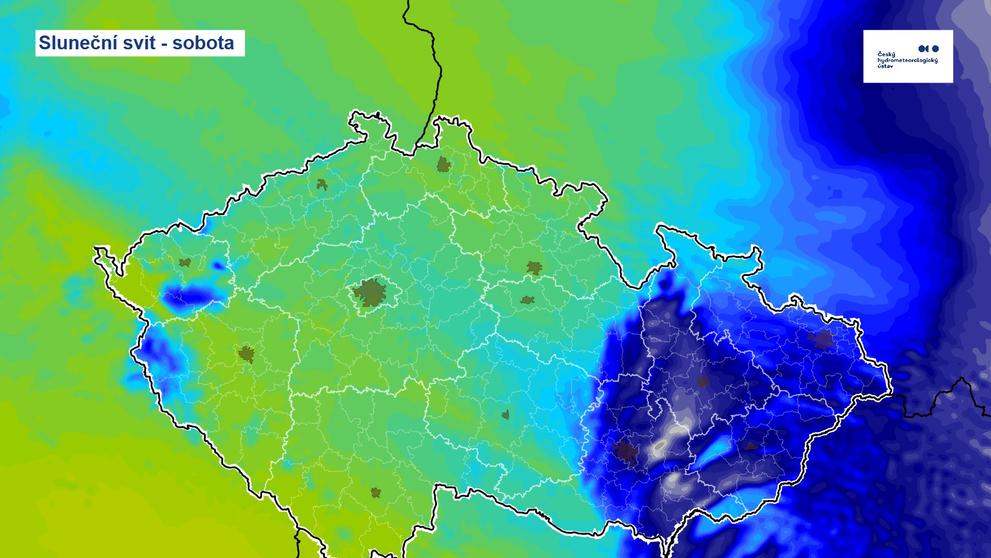 Sluneční svit v sobotu 8. 2. 2025