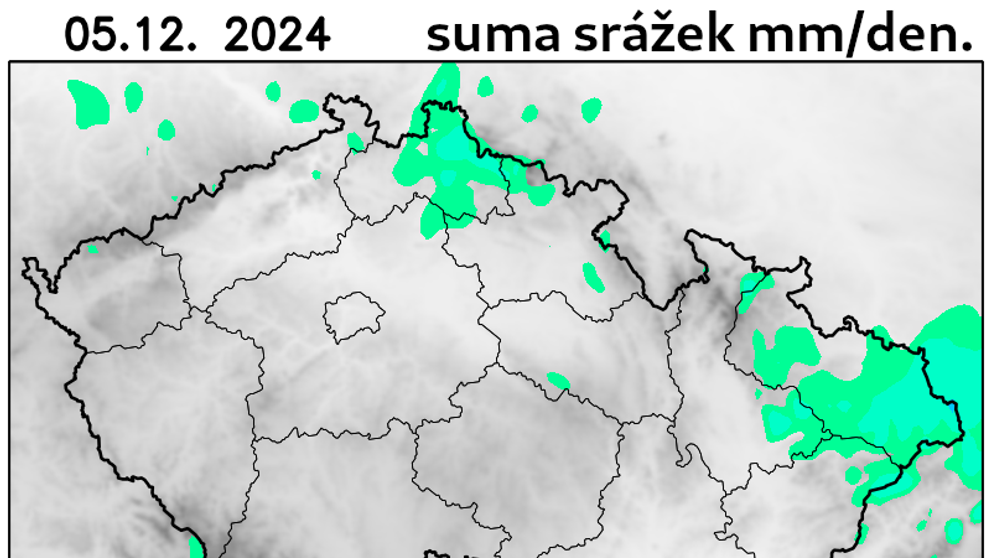 Srážková mapa pro pátek