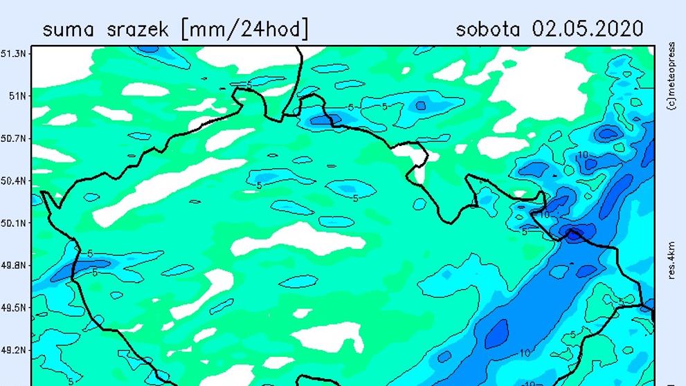 Mapy srážek - 30. 4. až 3. 5. - 4