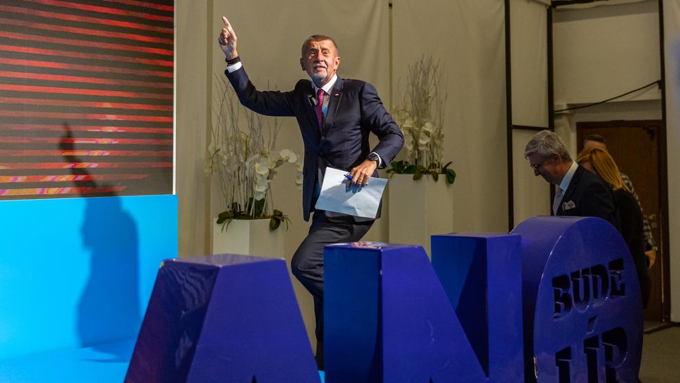 Andrej Babiš ve štábu ANO