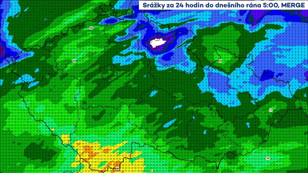 Srážky za 24 hodin
