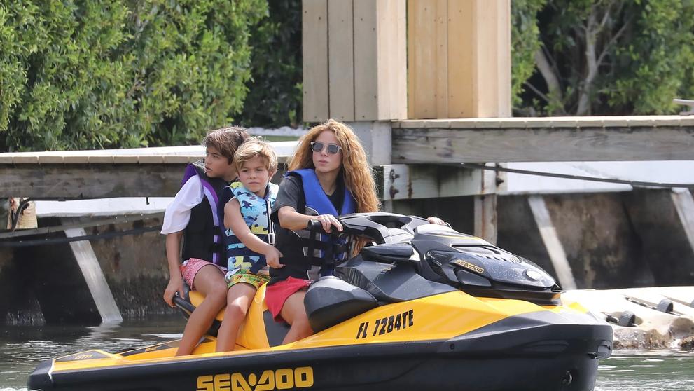 Shakira se svými dětmi, 25. 9. 2023 Miami