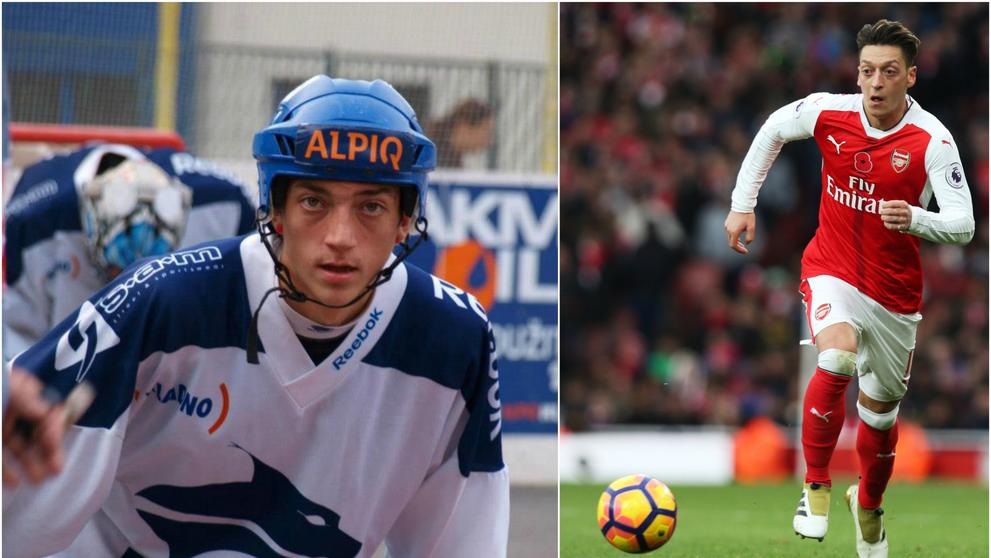 Hokejbalový reprezentant Milan Schnaubelt a Mesut Özil