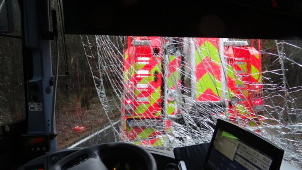 Autobus v příkopu na Opavsku vyprošťovali hasiči - 18
