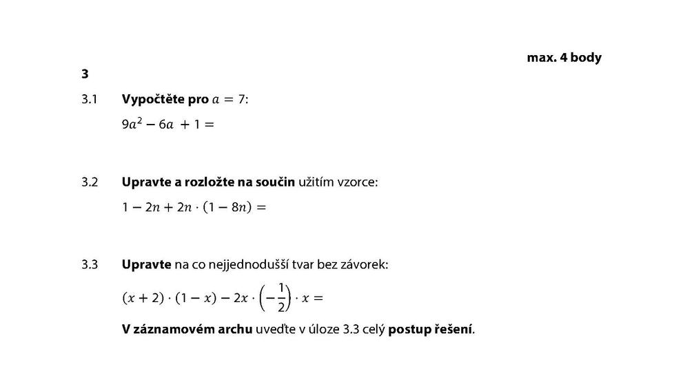 Přijímací zkoušky z matematiky