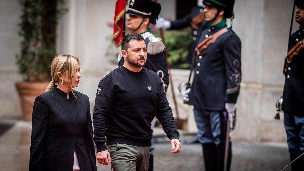 Volodymyr Zelenskyj a Giorgia Meloni (cropped)