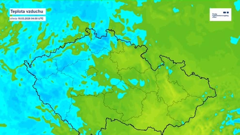 Předpověď na středu 18. 3. 2026
