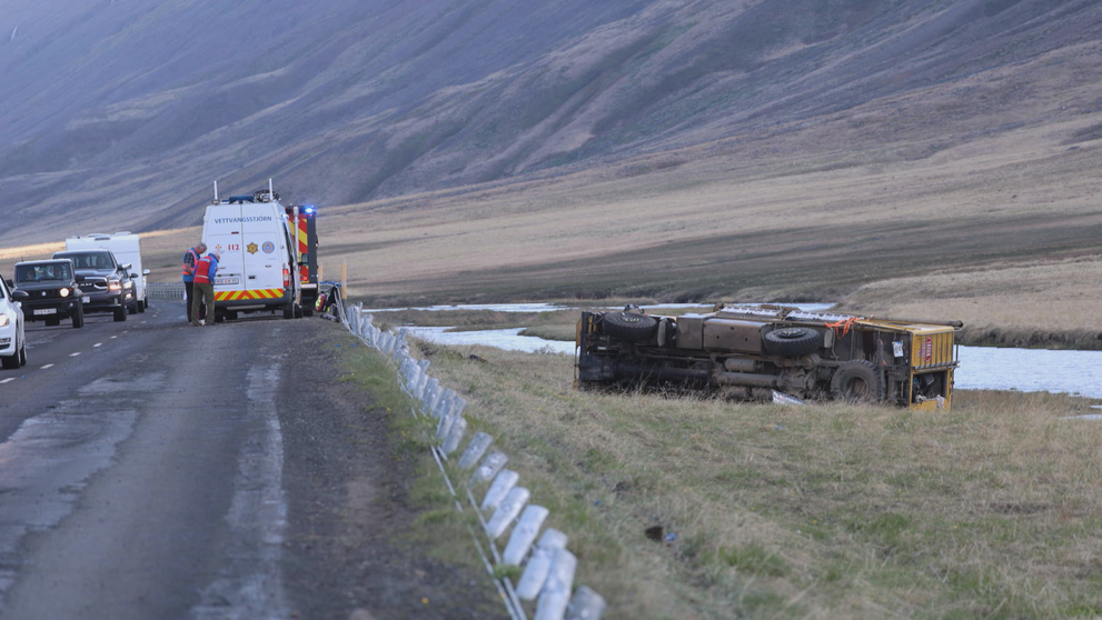 Havarovaný autobus s českými turisty na Islandu