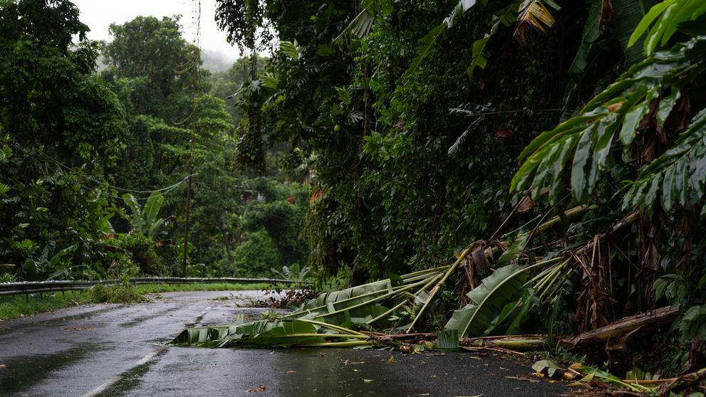 Tropická bouře Ernesto se prohnala karibským ostrovem Guadeloupe, 13. 8. 2024 (1)