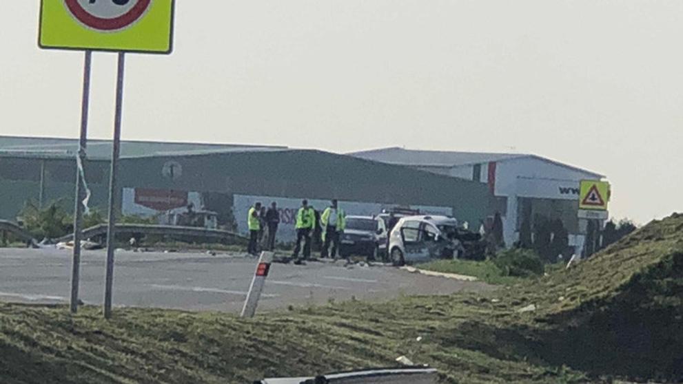 Nehoda policejního vozu a autobusu v Galantě - 2