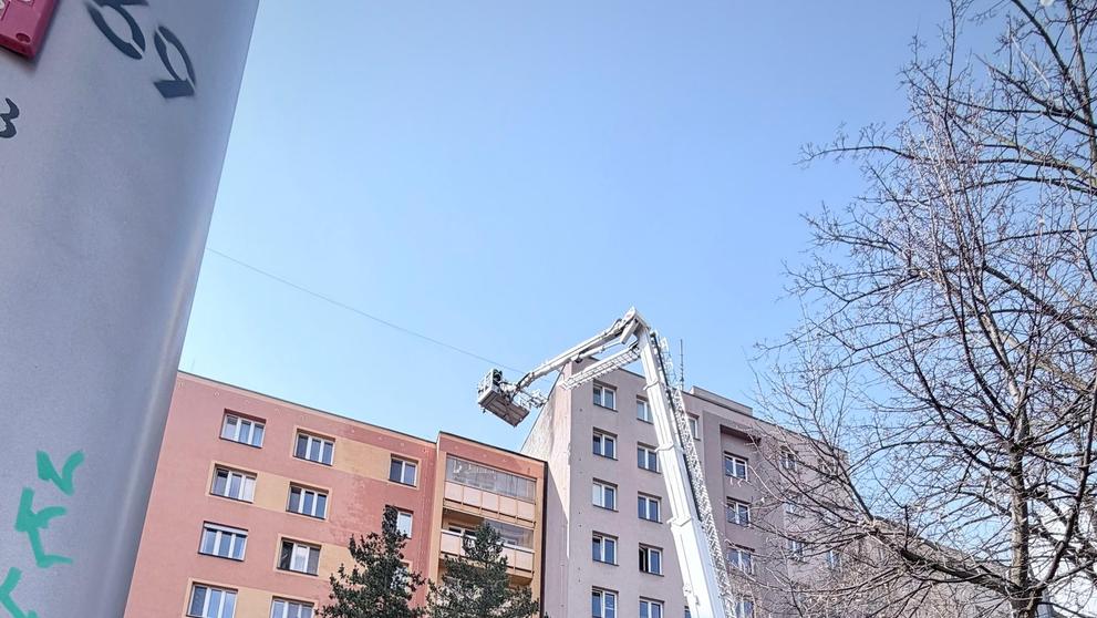 Požár bytového domu v Ostravě