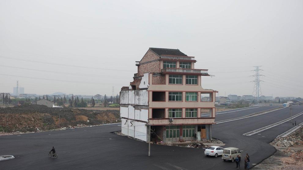 Domy, které odmítli prodat jejich majitelé - Provincie Zhejiang, Čína