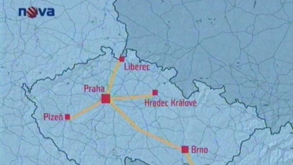 Mapa dálnic v ČR
