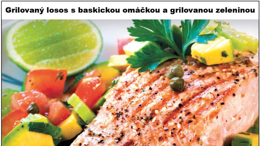 Recepty - Grilovaný losos s baskickou omáčkou a grilovanou zeleninou