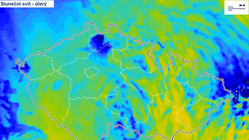 Sluneční svit v úterý 13. 10. 2026