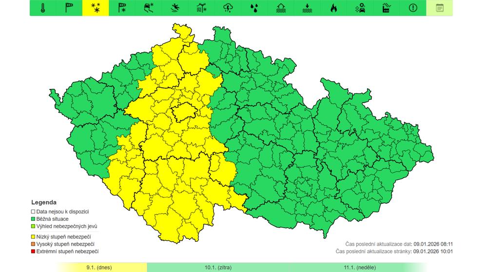 Výstraha ČHMÚ – nový sníh