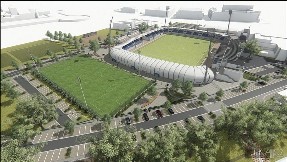 Takhle by měl vypadat nový fotbalový stadion v Pardubicích