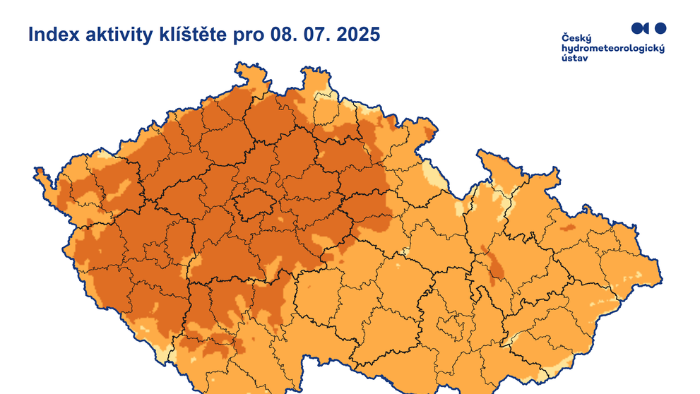 Index aktivity klíštěte 8.7. 2025
