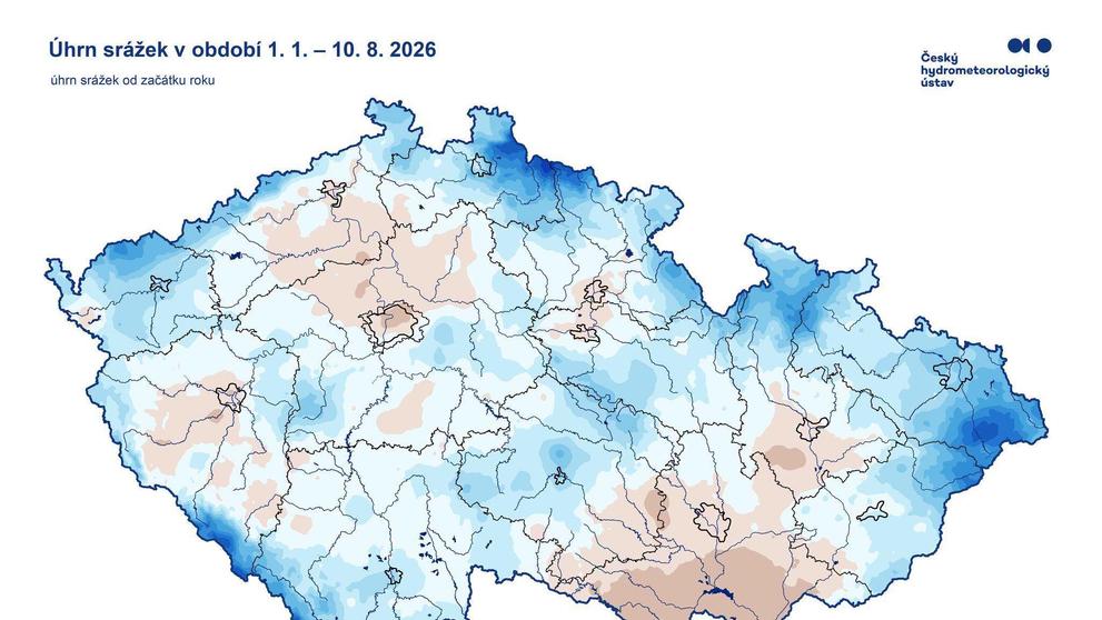 Srážková mapa Česka