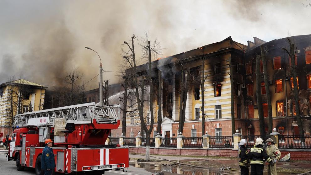 Požár v ruském výzkumném institutu ve městě Tver