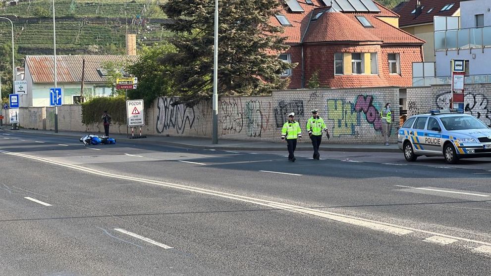Tragická nehoda motorkáře v Praze