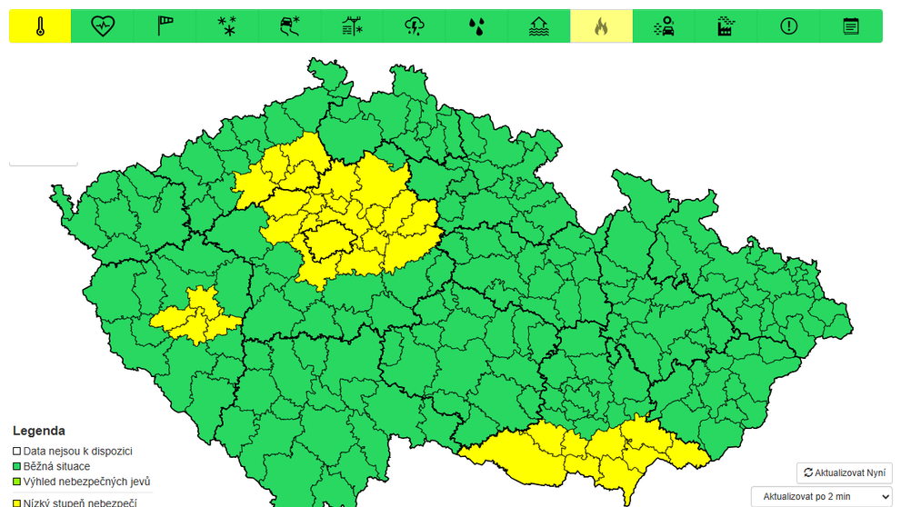 Výstraha před vysokými teplotami v neděli