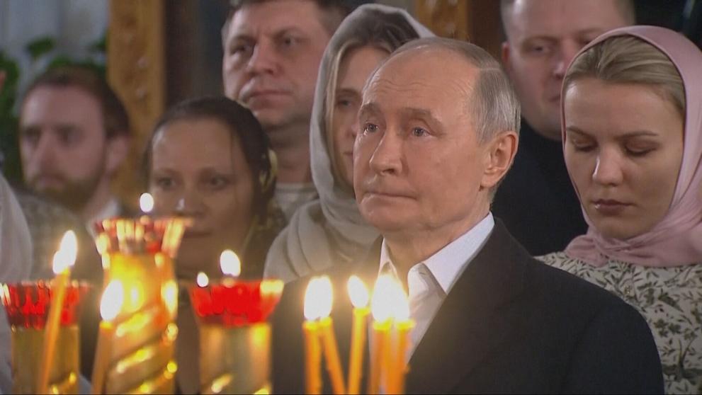 Vladimir Putin na bohoslužbě