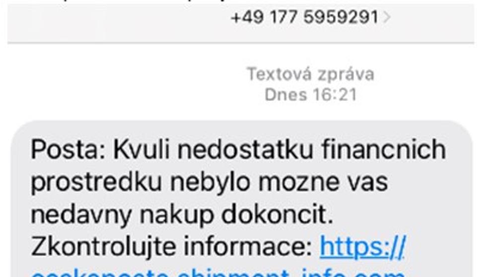 Podvodné SMS a e-maily