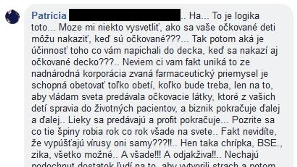 Komentáře lidí na facebooku ke spalničkám - 3