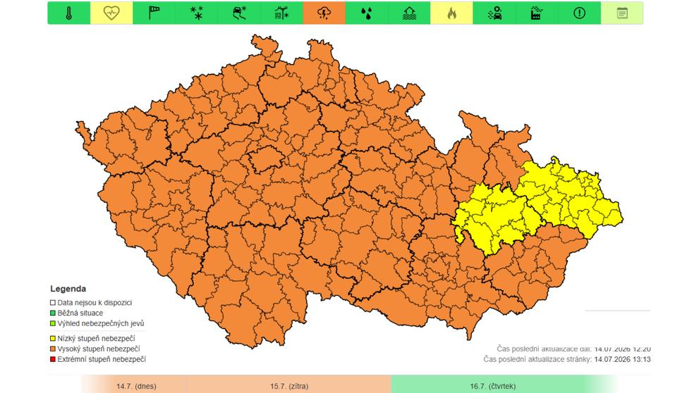 Výstraha ČHMÚ – Velmi silné bouřky