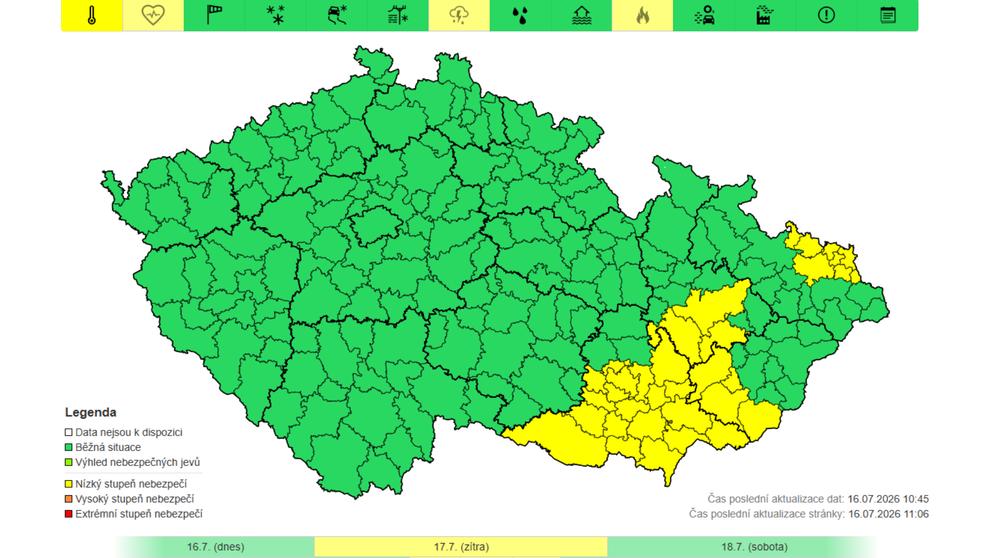 Výstraha ČHMÚ – Vysoké teploty