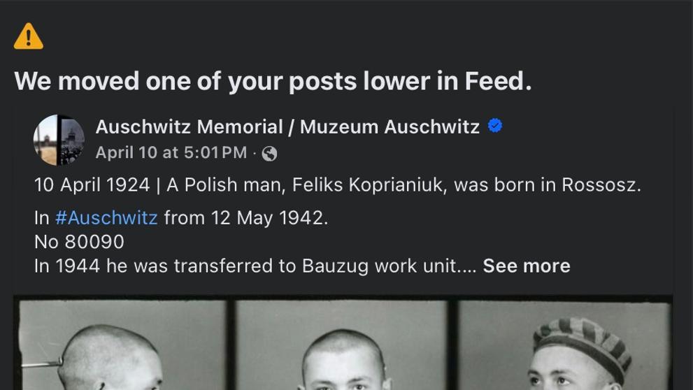 Facebook označil příspěvky muzea v Osvětimi za nevhodné