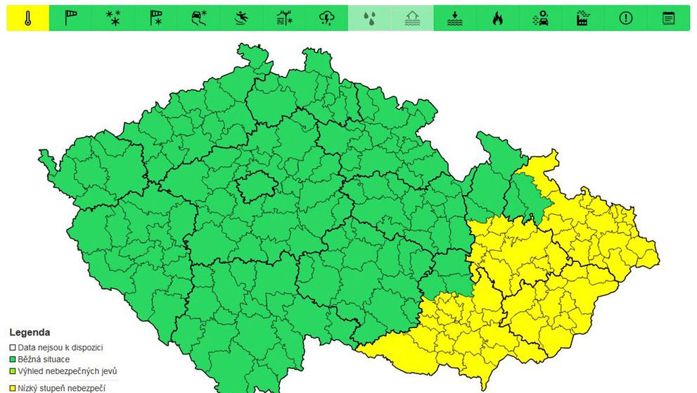 Výstraha před vedry 16. 7. 2024