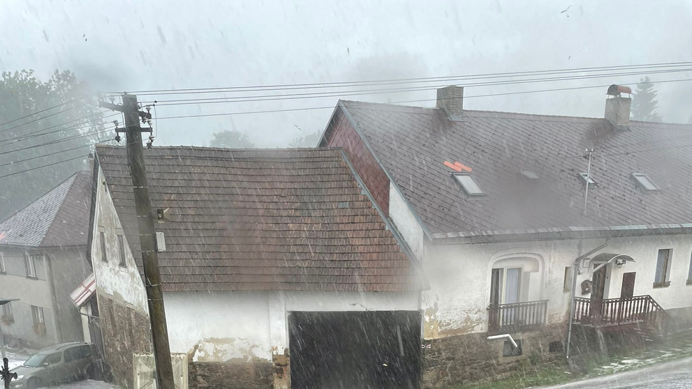 Krupobití na Vimpersku