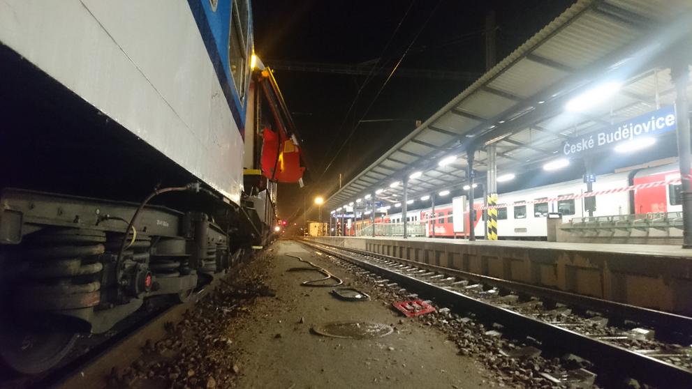 Vlaková nehoda v Českých Budějovicích