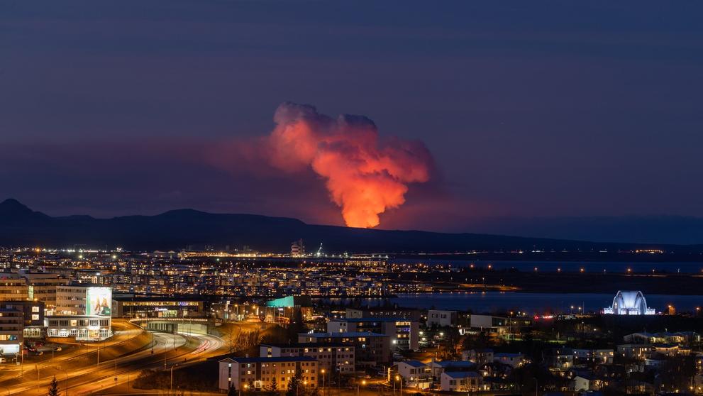 Další sopečná erupce, 14. 1. 2024 Reykjavík