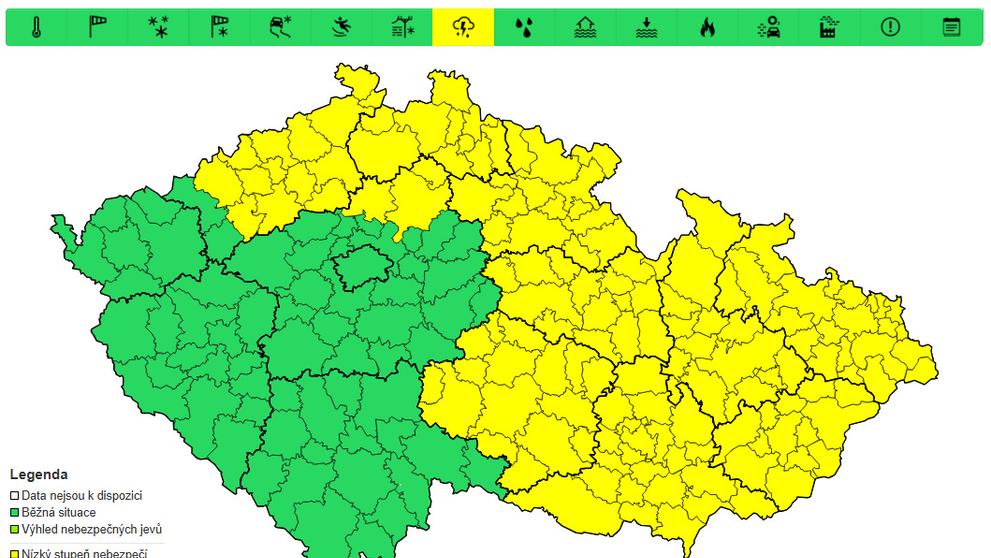 Výstraha před bouřkami, 3. 5. 2025 večer