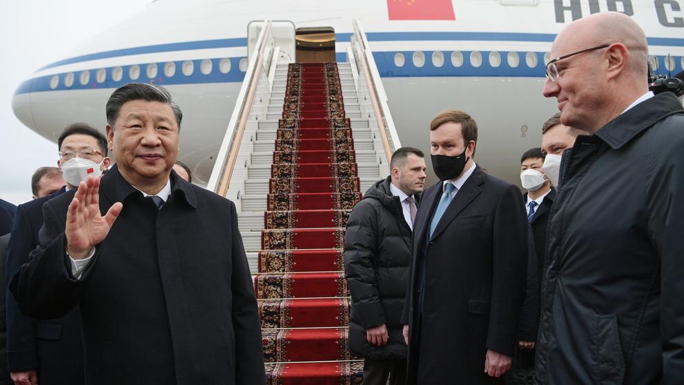 Čínský prezident Si Ťin-pching odlétá z Ruska