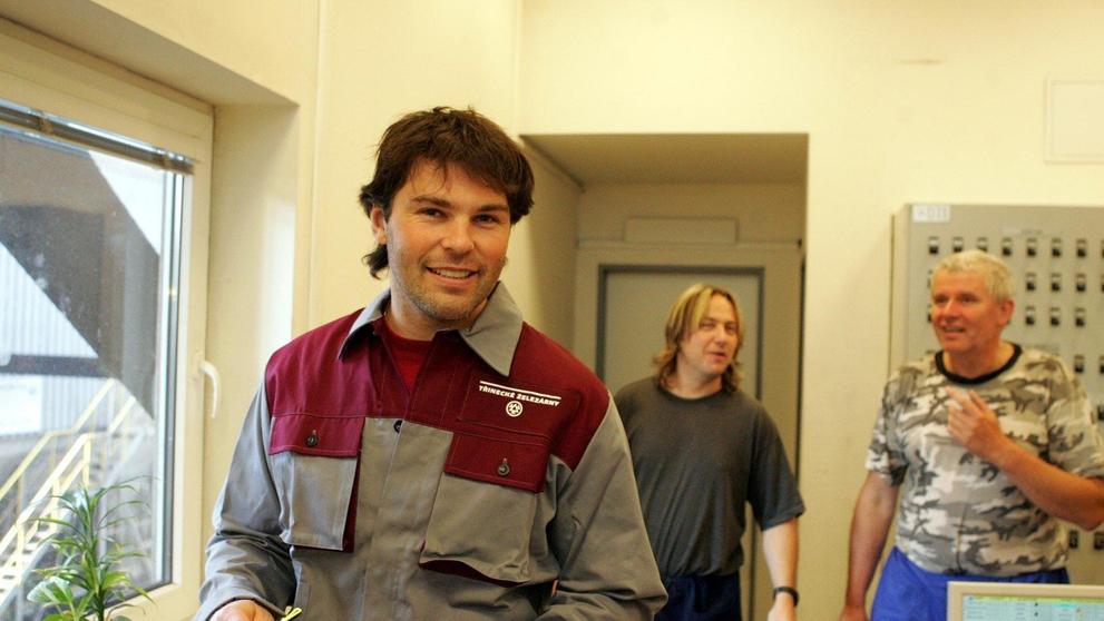 Jaromír Jágr před deseti lety v třineckých ocelárnách