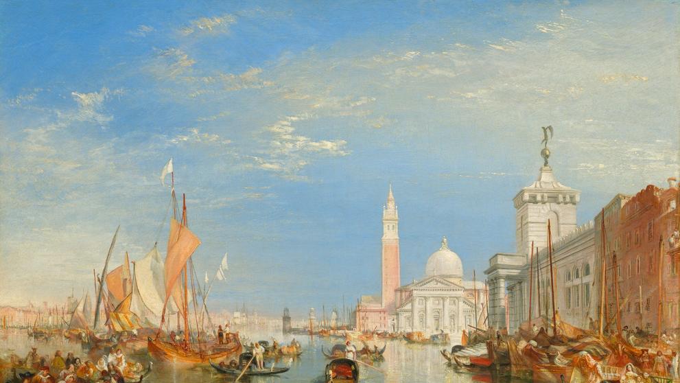 Joseph Turner - Benátky - The Dogana and San Giorgio Maggiore (1834)