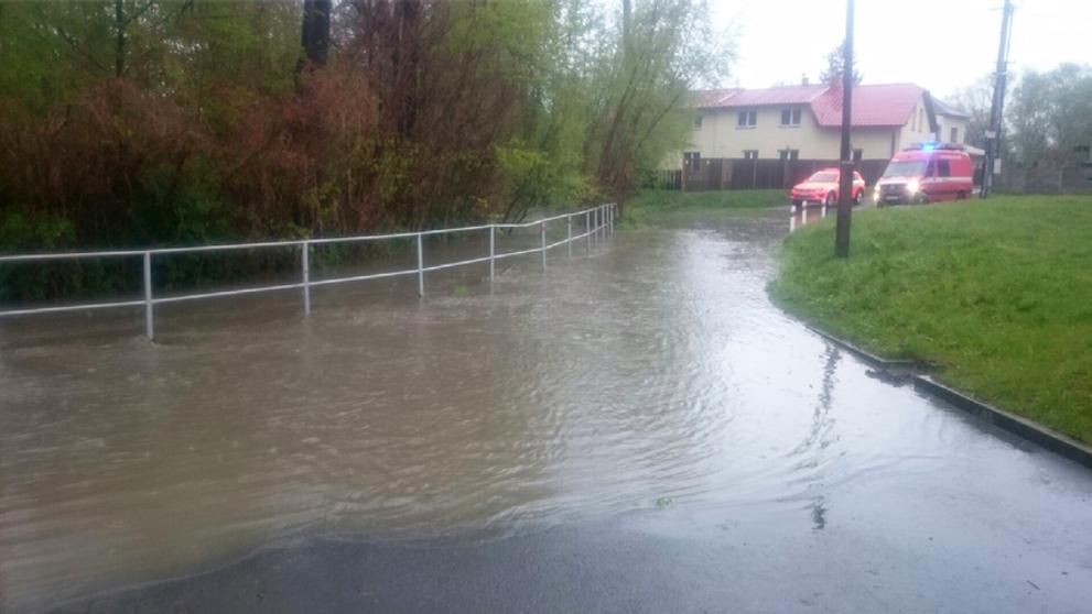 Vylití potoka Polančice v Ostravě-Polance nad Odrou
