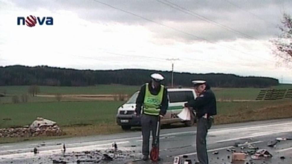 Záběry z dopravní nehody.