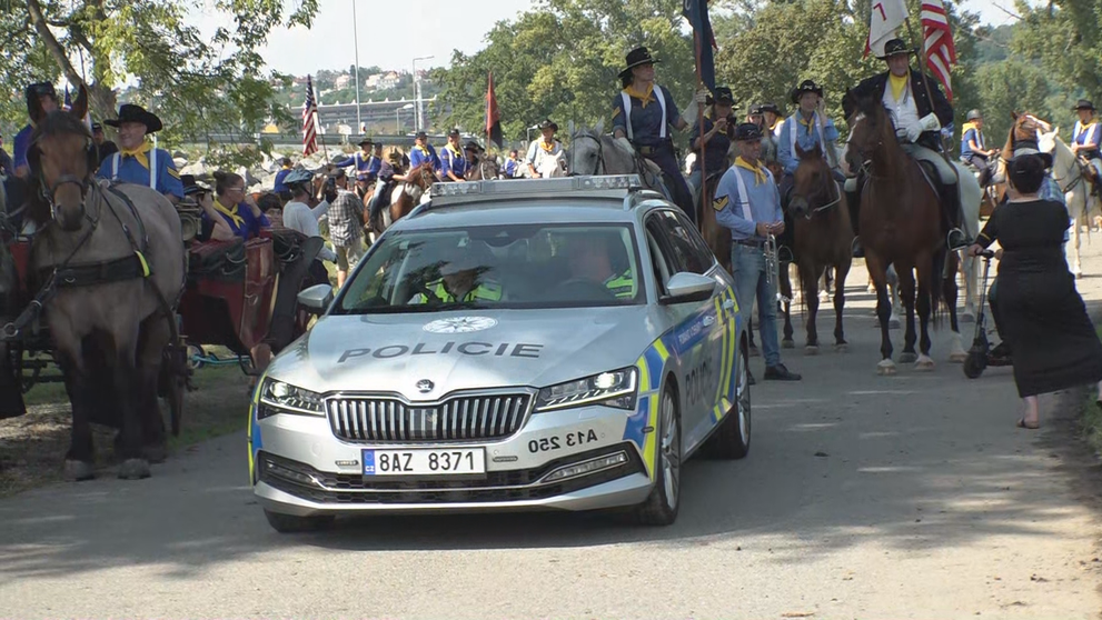 Průvod Prahou v rámci akce Memoriál generála Custera